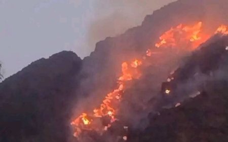 إصابة شخصين في حريق هائل في تعز ..