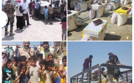 الهيئة الإغاثية للمجلس الانتقالي تقدم العون لسكان قعو في البريقة عدن