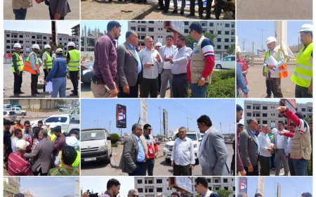 نائب محافظ عدن يدشن العمل بمشروع تأهيل طريق جولة ٢٢ مايو... ..