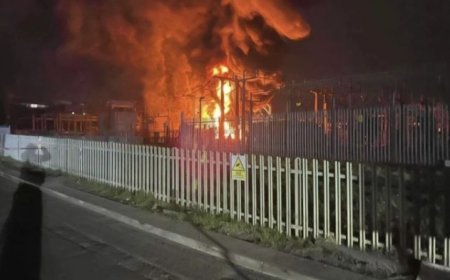 محطة الحوطة بميفعة في شبوة تتعرض لحريق هائل ..