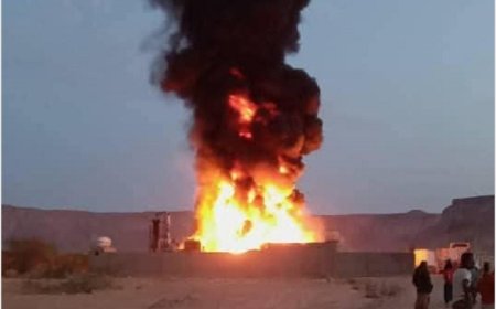 اندلاع حريق في مصفاة وقود تقليدية في حضرموت..