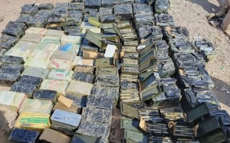 الحملة الأمنية في لحج تضبط شحنة ذخائر مهربة كانت متجهة للحو,,ثيين..