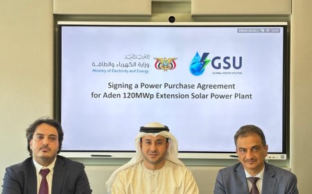 بمتابعة حثيثة من قبل الرئيس الزُبيدي أبوظبي تشهد توقيع اتفاقية توسعة محطة عدن للطاقة الشمسية بـ120 ميجاوات إضافية