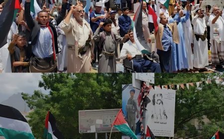 تضامنا مع غزة المئات في عدة مدن يمنية ينفذون وقفات جماهيرية ..