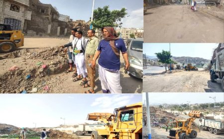 استكمال فتح شارع جولة الكهرباء وتدشين حملة رفع الأتربة في شارع السعيد في تعز ..