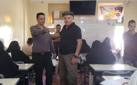 الحضوري والرويشان يتفقدان إمتحانات كلية عدن للعلوم الطبية والتطبيقة - قعطبة