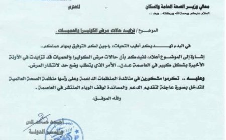 مطالبات رسمية لدعوة المنظمات الدولية للتدخل بصورة عاجلة للحد من وباء الكوليرا في عدن ...