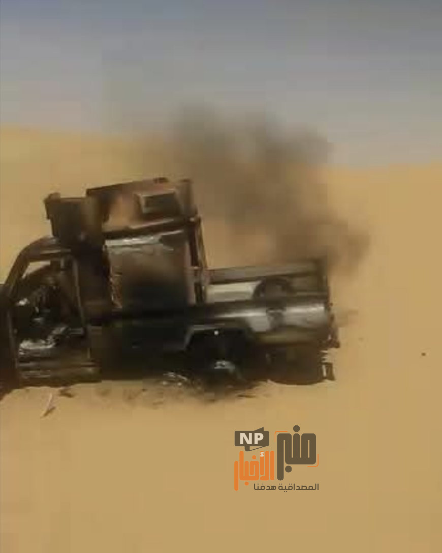 عاجل: مواجهات مسلحة بين الأمن ومسلحيين في مأرب(صورة لاحتراق طقم)