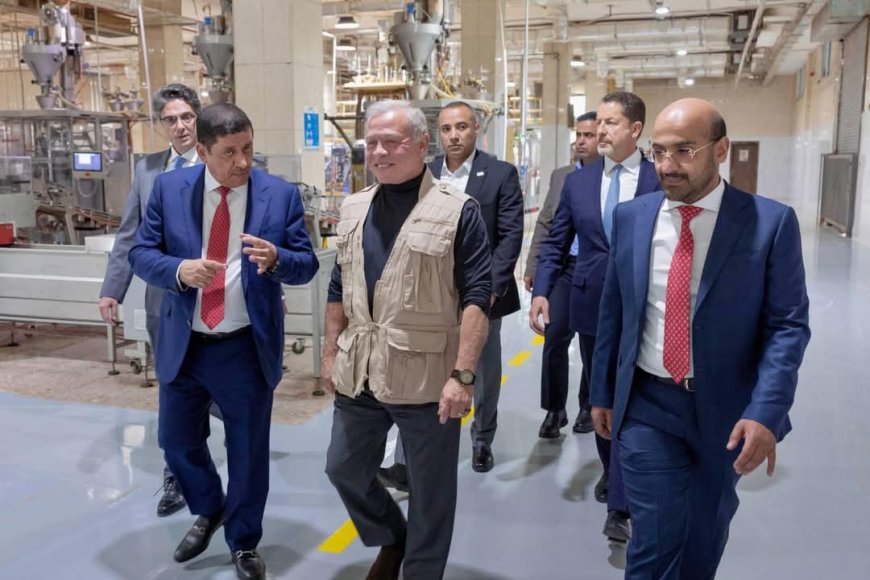 الملك الأردني عبدالله الثاني يزور مصانع مجموعة الكبوس في مدينة الموقر الصناعية