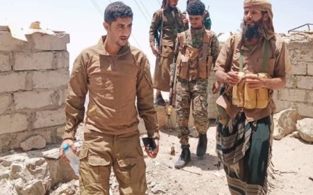 العقيد المنصري يزور جبهة ثره ويشيد بصمود المقاومة الجنوبية وروحهم القتالية العالية ...