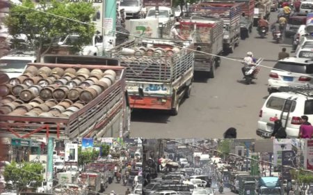 مسيرة احتجاجية لأسطول دينات الغاز في تعز تطالب بحل أزمة انعدام المادة...