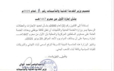 وزارة الخدمة المدنية تعلن الخميس القادم إجازة رسمية...