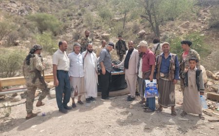 مدير عام قعطبة الشاعري يتفقد سير العمل في بئر رقم 3 بمشروع مياه مدينة قعطبة