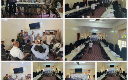 مدير عام مديرية قعطبة ومدير مكتب الصحة يدشنان الدورات التدريبية لحملة شلل الأطفال