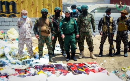 إتلاف أكثر من 600 كيلو جرامًا من المخدرات  بعد ضبطها من قبل الحملة الأمنية المشتركة في لحج ...