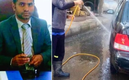 بعد أن وقف الحو,,ثيين راتبه صحفي بدرجة مدير عام يتحول الى بائع سرويس ...