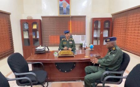 وكيل قطاع الخدمات المدنية يناقش مع رئيس مصلحة الدفاع المدني سير العمل بالمصلحة