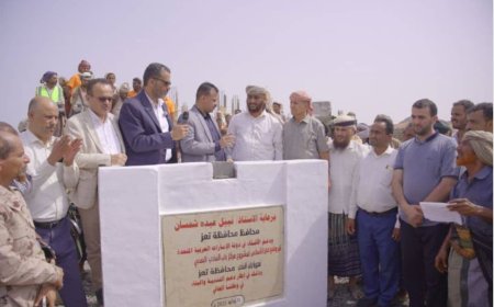 تعز.بتمويل إماراتي.. وضع حجر الأساس لمشروعي مياه وصحة في باب المندب...