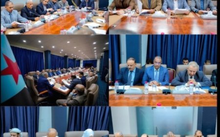 برئاسة عيدروس الزُبيدي هيئة رئاسة الانتقالي تقف أمام التطورات الأخيرة في محافظة حضرموت..