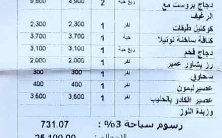 وسط حملة شعبية على أسعار المطاعم.. "المراسيم" يحذف اسمه من الفواتير لتفادي التشهير(صورة)