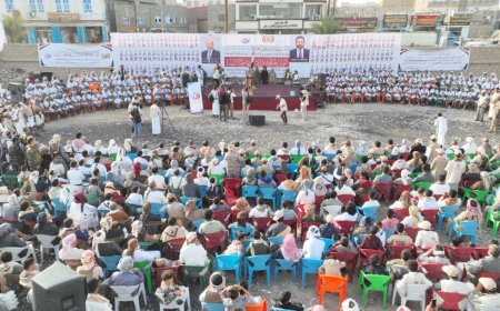 260 عريساً وعروساً من أبناء البيضاء يحتفلون بزفافهم في عرس جماعي بمأرب...