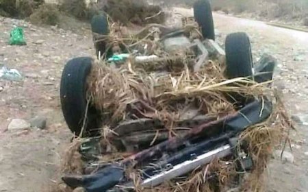 نجاة أسرة من عشرة أشخاص من حادثة خطيرة في أبين ..