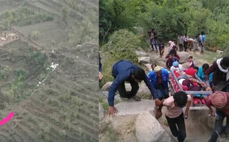 تعز.سقوط سيارة في منحدر جبلي بمنطقة السفاء...