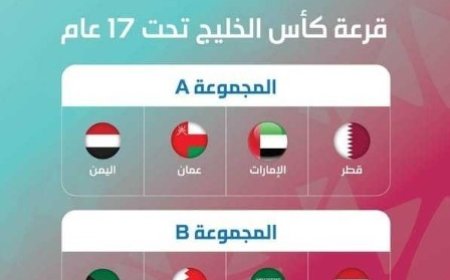 اليمن مع قطر والإمارات وعُمان في قرعة  كاس الخليج العربي للناشئين ..