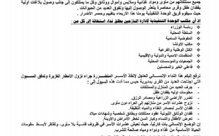 نداء استغاثة عاجل...يطلقه مدير الوحدة التنفيذية في الحديدة الاستاذ جمال المشرعي ..