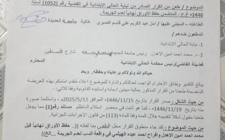 النيابة تقرر حفظ الاوراق نهائيا لعدم الجريمه...والاعلامية أمل الصبري تطعن بالقرار لدى المحكمة...