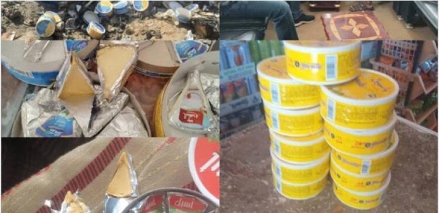 الأجهزة الرقابية في شبوة تصادر وتتلف كميات كبيرة من الأجبان الفاسدة..