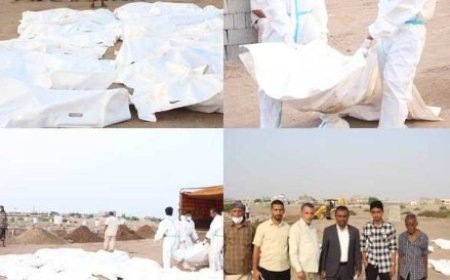 بتكليف من النائب العام: *النيابة العامة تباشر عملية دفن الجثث المتراكمة في ثلاجات مستشفيي الجمهورية والصداقة بعدن...