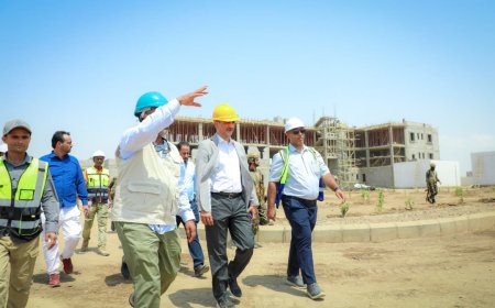 لملس يطّلع على مستوى الإنجاز بمشروعي مدينة الشيخ محمد بن زايد الطبية وشلالات عقبة عدن السياحي ومبنى السلطة المحلية بصيرة