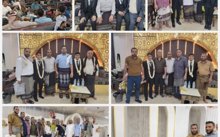 عدن تشهد حفل زفاف مهيب لأبناء الشيخ بكر الشاعري وسط حضور لافت من قيادات الدولة والمجتمع