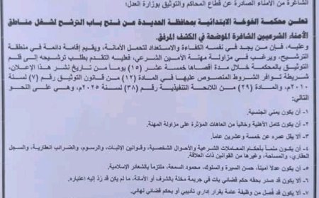 فتح باب الترشح لمناطق الأمناء الشرعيين بالخوخة...