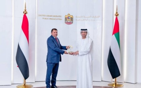 معالي النائب العام القاضي قاهر مصطفى علي يلتقي النائب العام الاماراتي في ابوظبي....