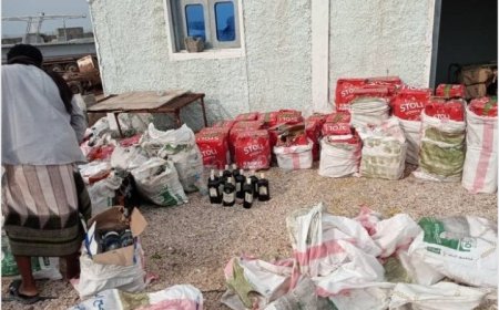 مصدر امني : ضبط شحنة خمور مهربة قبالة سواحل ذو باب المندب...