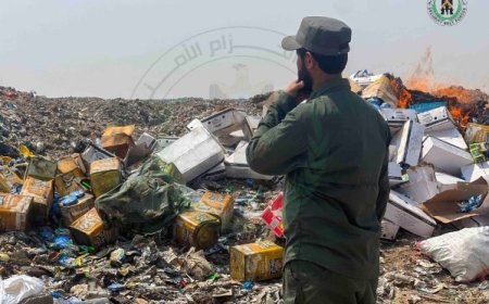 الحزام الأمني يعدم كميات كبيرة من المخدرات والمهربات بعدن...