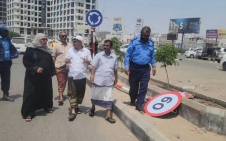 اطلاق المرحلة الأولى من مشروع تركيب اللوحات الإرشادية المرورية في مديرية المنصورة بالعاصمة عدن..