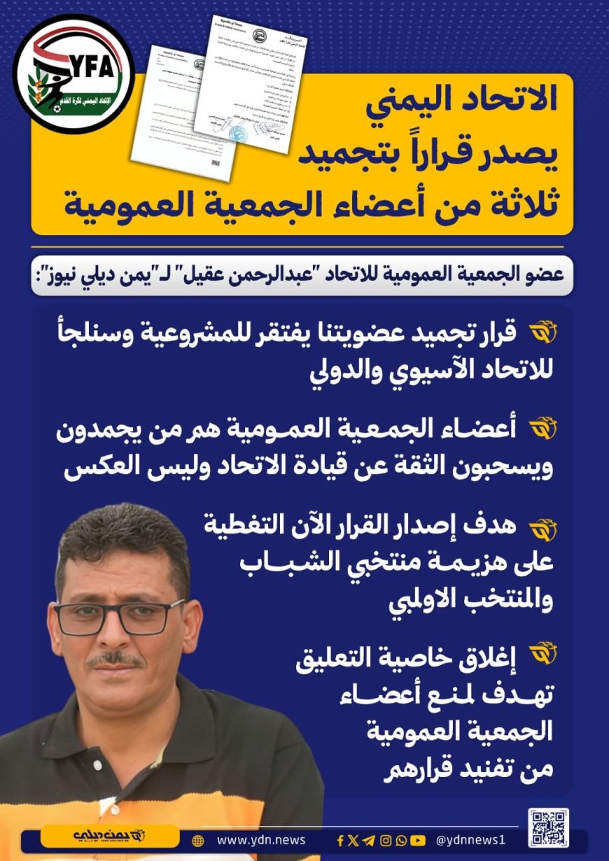 تعقيبًا على قرار الاتحاد ضده..عقيل: الاتحاد يتلقى ملايين الدولارات ويبرر الفشل بغياب الدعم و لن نسكت.. و سنكشف كل شيء