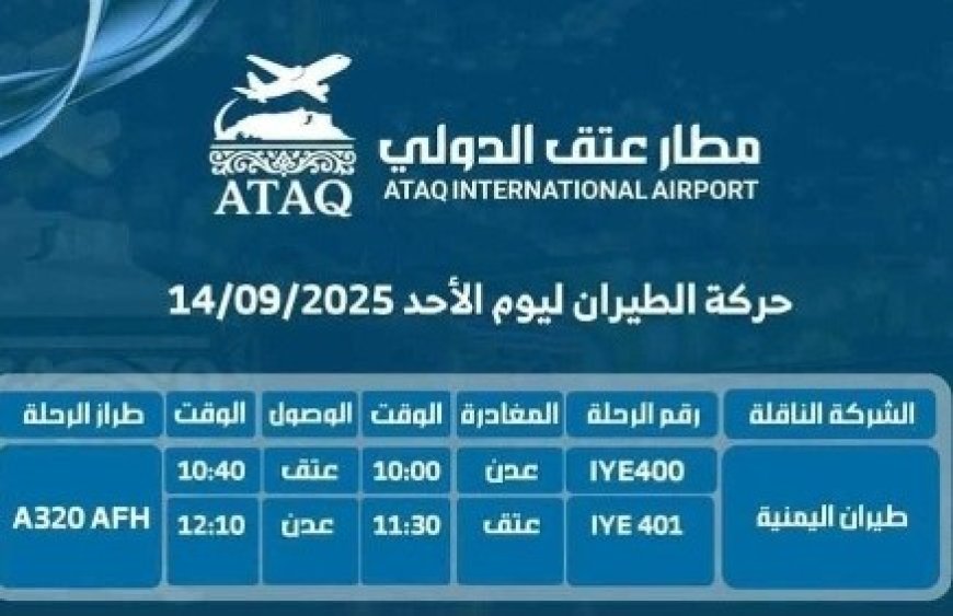 تدشين أولى رحلات الخطوط الجوية في مطار عتق الدولي غدا الأحد...