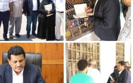 تنفيذا لتوجيهات النائب العام ..رئيس نيابة استئناف شمال عدن يتفقد السجن المركزي بالمنصورة ...