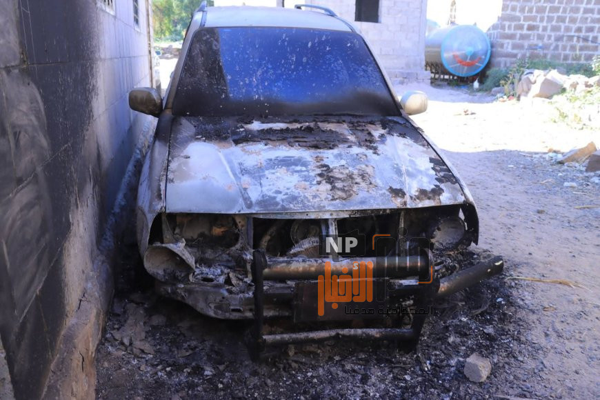 مجهولون يُحرقون سيارة الشيخ عبدالدائم في اب (صور)