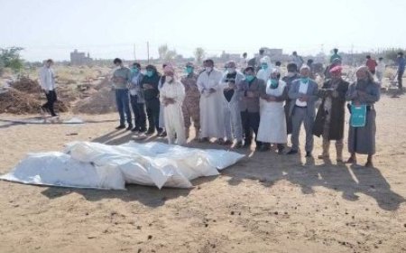 نيابة استئناف مأرب تدفن 15 جثة مجهولة الهوية بالتعاون مع الصليب الأحمر الدولي....