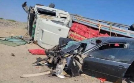 وفاة سائق وإصابة آخرين في حادث مروري مروع  في خط عدن أبين ..