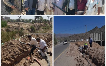 بعزم واهتمام: المدير بكر الشاعري يتفقد مشروع مياه حارة جباري بمدينة قعطبة