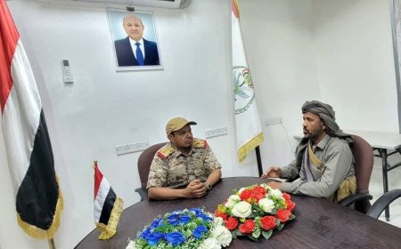 قائد المنطقة العسكرية السادسة اللواء حنتف يلتقي وكيل أول محافظة الجوف الشيخ صالح السنتيل...