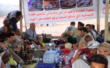 الغيضة: الوكيل محمد معوضة يستقبل الشيخ محمد كده مخيم الاعتصام في قضية الطفل الجرادي...