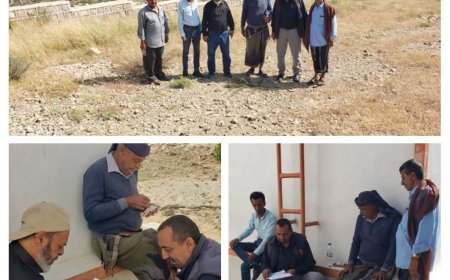 بتمويل منظمة كير العالمية:الأستاذ سعيد الراعي يسلم الجهة المنفذة موقع مشروع مياه جرداد بني عمر في تعز 