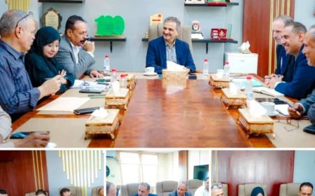 بحضور رئيس صندوق صيانة الطرق..المحافظ لملس يناقش مع مكتب الأمم المتحدة لخدمات المشاريع سير العمل بمشروع طريق حيوي وهام بالعاصمة عدن